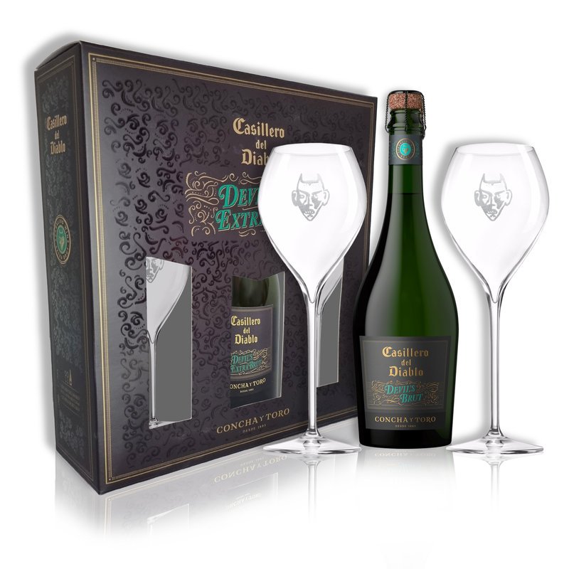 CASILLERO DEL DIABLO DEVIL´S EXTRA BRUT 750ML + 2 COPAS