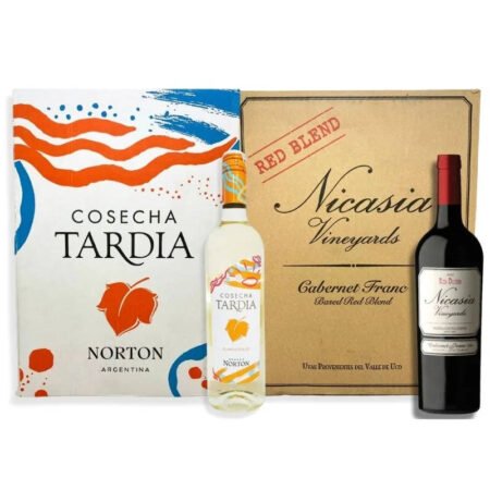 1 CAJA NICASIA VINEYARDS RED BLEND CABERNET FRANC 750ML + 1 CAJA COSECHA TARDÍA BLANCO DULCE 750ML