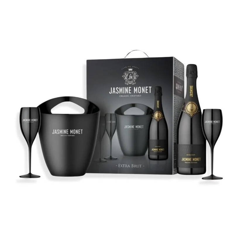 Kit Jasmine Monet Black 750ml + Frapera + 2 Copas