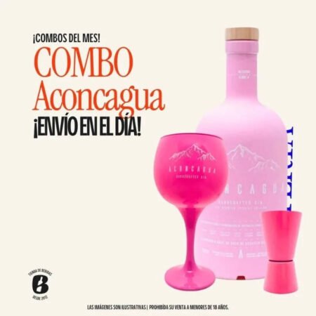 BOX 1  1UCOPA DE VIDRIO ACONCAGUA + 1U ACONCAGUA HANDCARFTED PINK RED BERRIES SPECIAL EDITION 750ML + 1U JIGGER ROSA 30/60ML